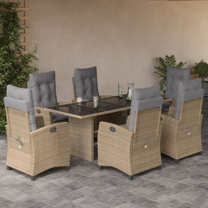 Set Pranzo da Giardino 7 pz con Cuscini Beige Misto Polyrattancod mxl 87022