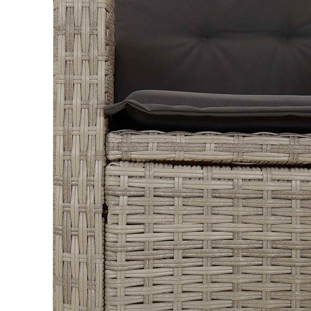 Set Pranzo da Giardino 9pz con Cuscini Grigio Chiaro Polyrattan 3212700