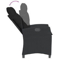 Set da Pranzo da Giardino 5 pz Nero con Cuscini in Polyrattan 3212756