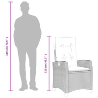 Set da Pranzo da Giardino 7pz con Cuscini in Polyrattan Marrone 3212767