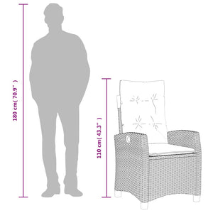 Set da Pranzo da Giardino 9 pz con Cuscini in Polyrattan Grigio 3212800