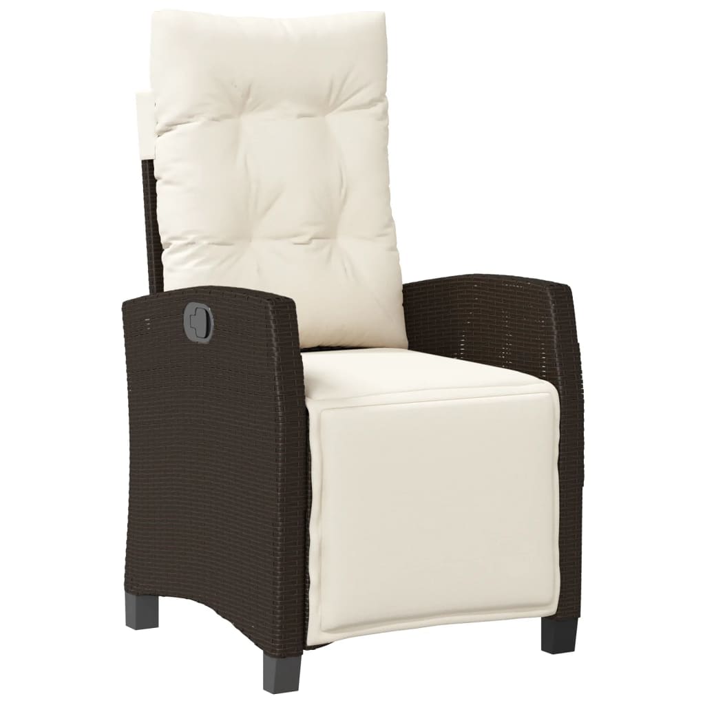 Set da Pranzo da Giardino 9pz con Cuscini Marrone in Polyrattan 3212923