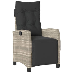 Set da Pranzo da Giardino 7 pz Cuscini Polyrattan Grigio Chiaro 3212930