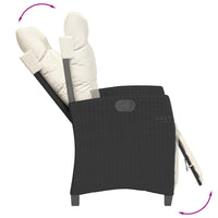 Set da Pranzo da Giardino 5 pz Nero con Cuscini in Polyrattan 3212954