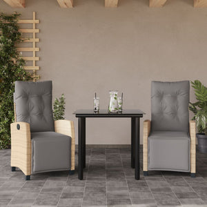Set Pranzo da Giardino 3 pz con Cuscini Beige Misto Polyrattan 3213023
