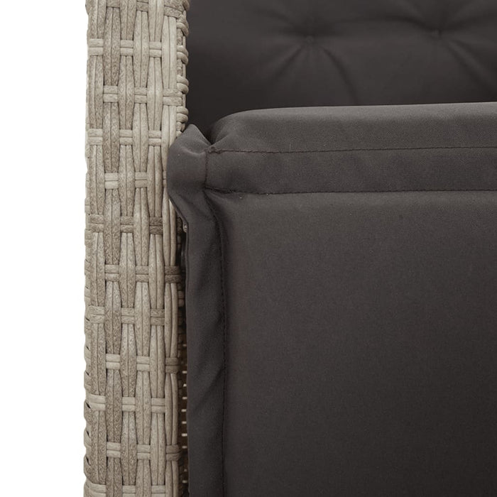 Set Pranzo da Giardino 5pz con Cuscini Grigio Chiaro Polyrattan 3213040