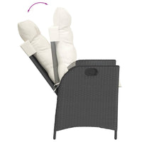 Set da Pranzo da Giardino 5 pz Nero con Cuscini in Polyrattan 3213061
