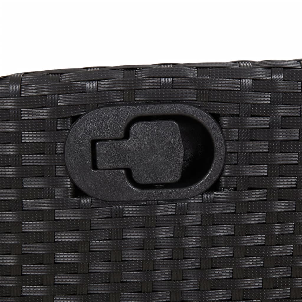 Set da Pranzo da Giardino 5 pz Nero con Cuscini in Polyrattan 3213070