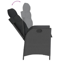 Set da Pranzo da Giardino 7 pz Nero con Cuscini in Polyrattan 3213073