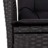 Set da Pranzo da Giardino 7 pz Nero con Cuscini in Polyrattan 3213073
