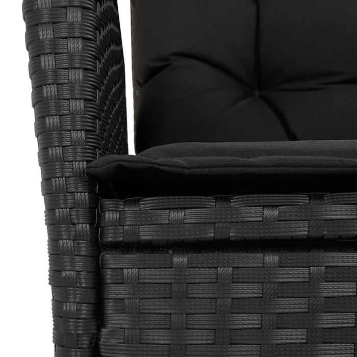 Set da Pranzo da Giardino 7 pz Nero con Cuscini in Polyrattan 3213099