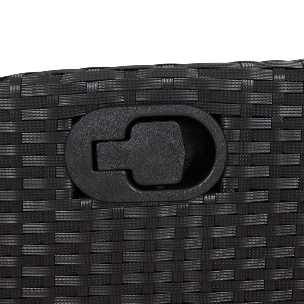 Set da Pranzo da Giardino 7 pz Nero con Cuscini in Polyrattan 3213099