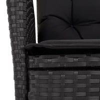 Set da Pranzo da Giardino 7 pz Nero con Cuscini in Polyrattan 3213100