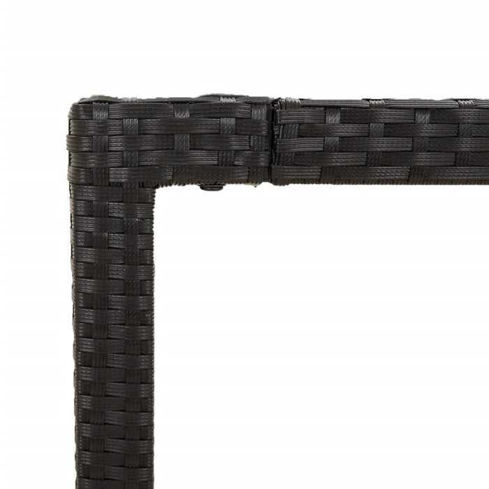 Set da Pranzo da Giardino 7 pz Nero con Cuscini in Polyrattan 3213100