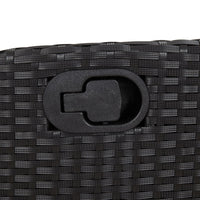 Set da Pranzo da Giardino 9 pz con Cuscini Nero in Polyrattan 3213101