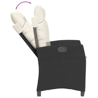 Set da Pranzo da Giardino 5 pz Nero con Cuscini in Polyrattan 3213165