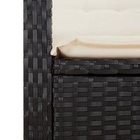 Set da Pranzo da Giardino 5 pz Nero con Cuscini in Polyrattan 3213165