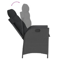 Set da Pranzo da Giardino 7 pz Nero con Cuscini in Polyrattan 3213191
