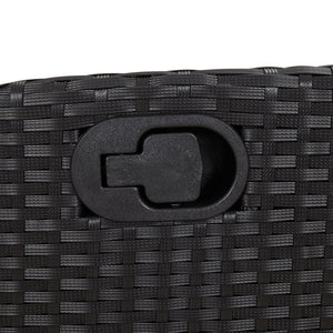 Set da Pranzo da Giardino 7 pz Nero con Cuscini in Polyrattan 3213191