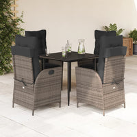 Set da Pranzo da Giardino 5 pz con Cuscini in Polyrattan Grigio 3213215