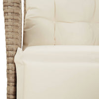 Set da Pranzo da Giardino 7 pz con Cuscini Beige in Polyrattan 3213240