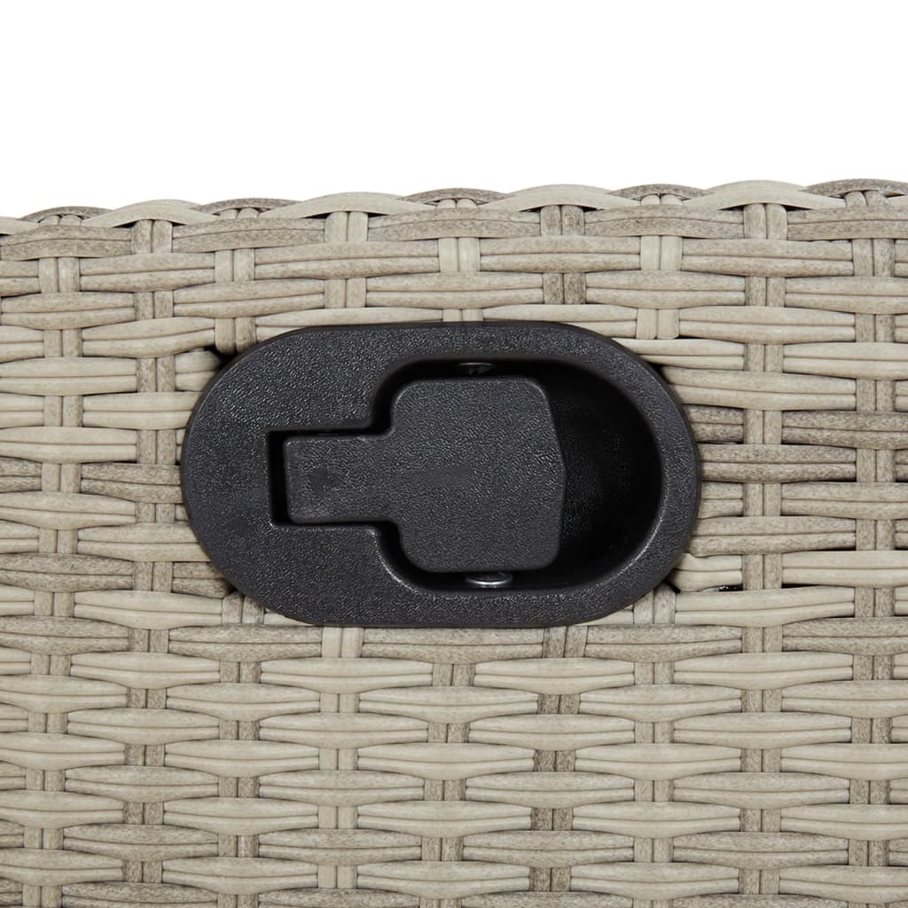 Set da Pranzo da Giardino 7 pz Cuscini Polyrattan Grigio Chiaro 3213289