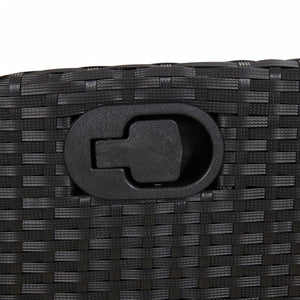 Set da Pranzo da Giardino 3 pz con Cuscini Nero in Polyrattan 3213320