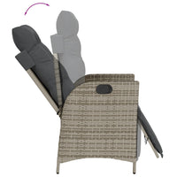 Set da Pranzo da Giardino 7 pz con Cuscini in Polyrattan Grigio