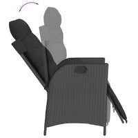 Set da Pranzo da Giardino 9 pz con Cuscini Nero in Polyrattan 3213369