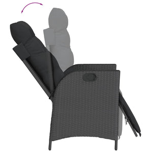 Set da Pranzo da Giardino 9 pz con Cuscini Nero in Polyrattan 3213369