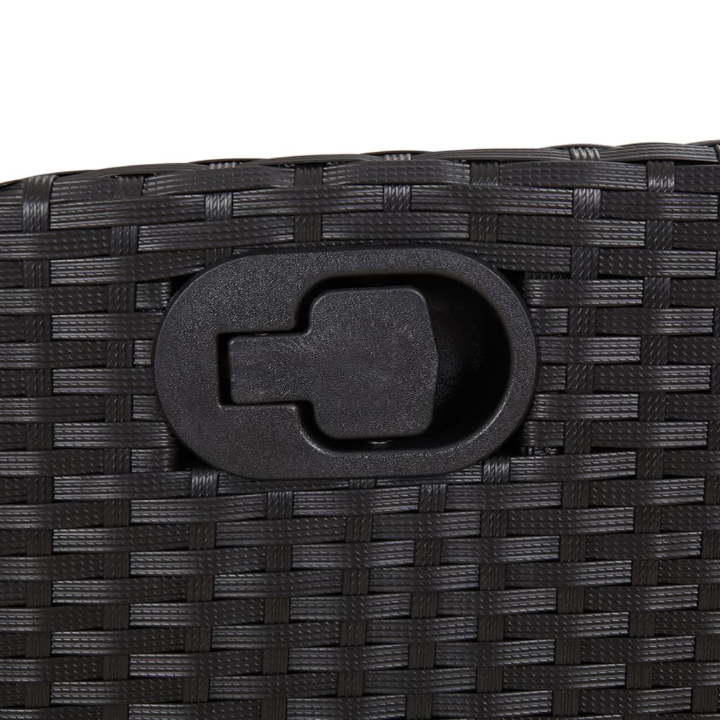 Set da Pranzo da Giardino 9 pz con Cuscini Nero in Polyrattan 3213369