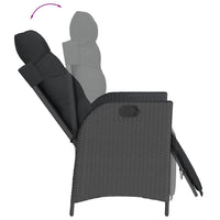Set da Pranzo da Giardino 3 pz con Cuscini Nero in Polyrattan 3213392