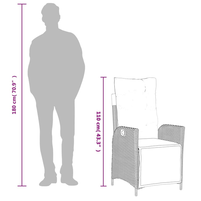 Set da Pranzo da Giardino 5 pz con Cuscini Beige in Polyrattan 3213444