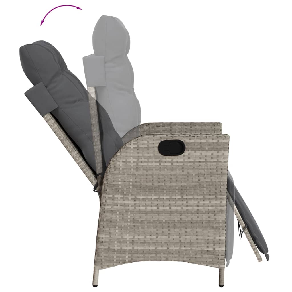 Set Pranzo da Giardino 5pz con Cuscini Grigio Chiaro Polyrattan 3213470