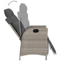 Set Pranzo da Giardino 5pz con Cuscini Grigio Chiaro Polyrattan 3213470