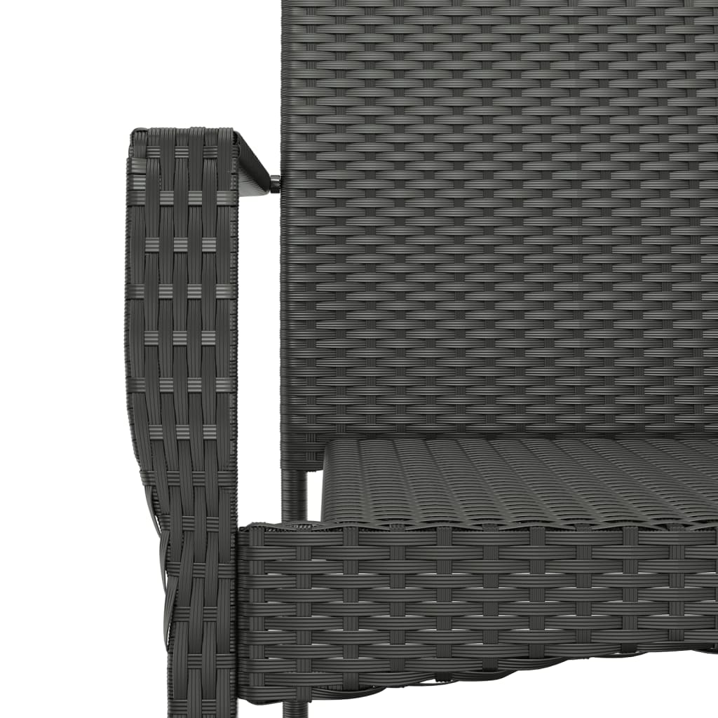 Set da Pranzo da Giardino 9 pz con Cuscini Nero in Polyrattan 3213499
