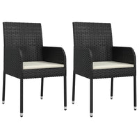 Set da Pranzo da Giardino 9 pz con Cuscini Nero in Polyrattan 3213507