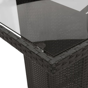 Set da Pranzo da Giardino 9 pz con Cuscini Nero in Polyrattan 3213526