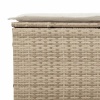Set Divano da Giardino 5 pz con Cuscini Beige Polyrattan Acacia