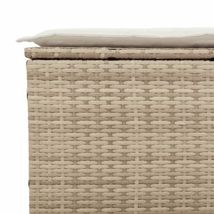 Set Divano da Giardino 5 pz con Cuscini Beige Polyrattan Acacia
