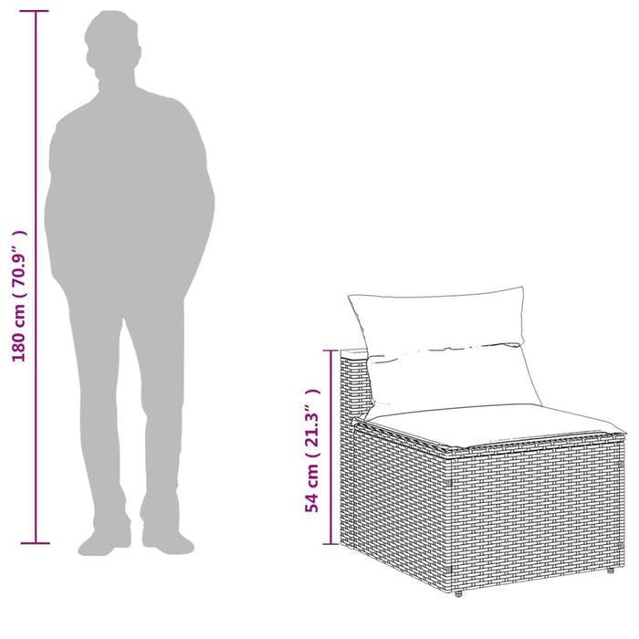 Set Divano da Giardino 5 pz con Cuscini Beige Polyrattan Acacia