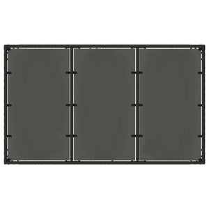 Tavolo da Giardino Piano in Vetro Nero 150x90x75 cm Polyrattan