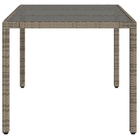 Tavolo da Giardino Piano in Vetro Grigio 150x90x75cm Polyrattan 365591
