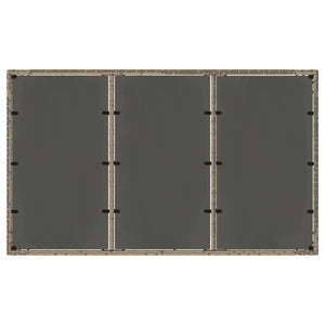 Tavolo da Giardino Piano in Vetro Grigio 150x90x75cm Polyrattan 365591