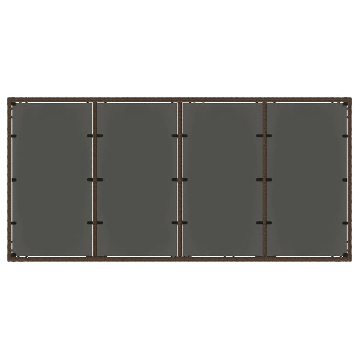 Tavolo Giardino Piano in Vetro Marrone 190x90x75 cm Polyrattan 365593