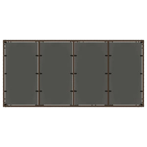 Tavolo Giardino Piano in Vetro Marrone 190x90x75 cm Polyrattan 365593
