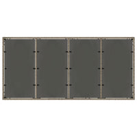 Tavolo da Giardino Piano in Vetro Grigio 190x90x75cm Polyrattan