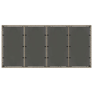 Tavolo da Giardino Piano in Vetro Grigio 190x90x75cm Polyrattan 365594