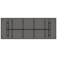 Tavolo da Giardino Piano in Vetro Nero 240x90x75 cm Polyrattan 365597