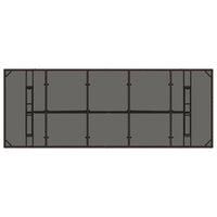 Tavolo Giardino Piano in Vetro Marrone 240x90x75 cm Polyrattan 365598